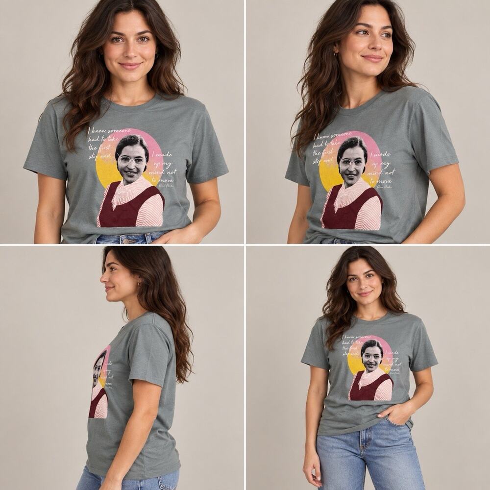 Old Navy Rosa Parks Graphic T-Shirt Women’s L Gray Quote Tee